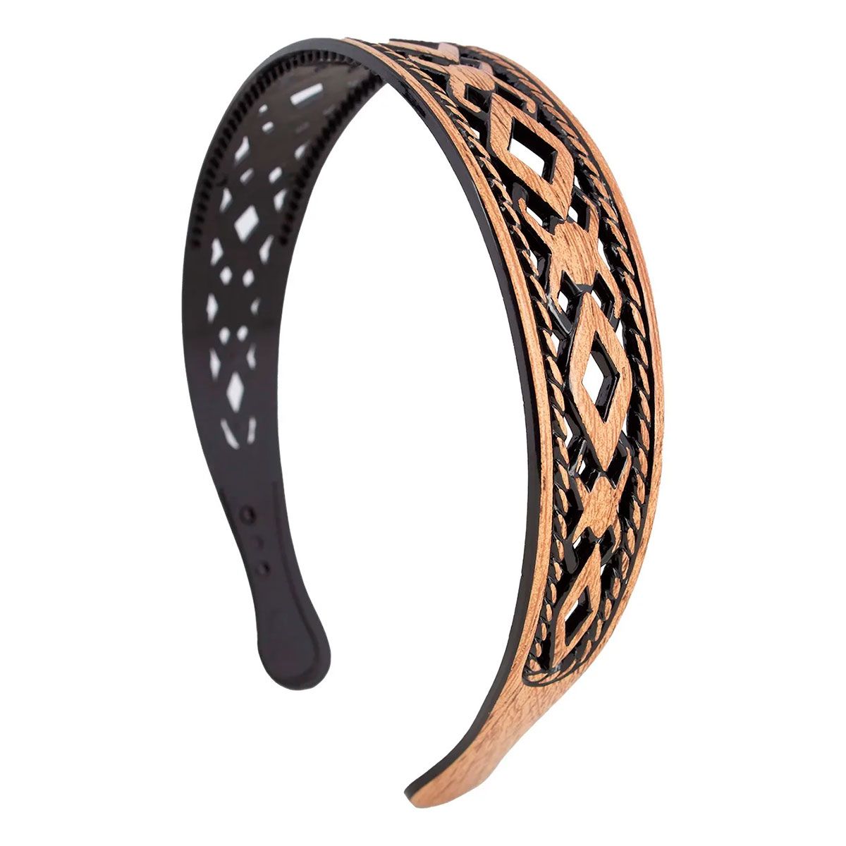 BIJOUTERIA LB20 SPA - Cintillo Diadema Mediano Rígido Cabello Diseño 5 - Beige