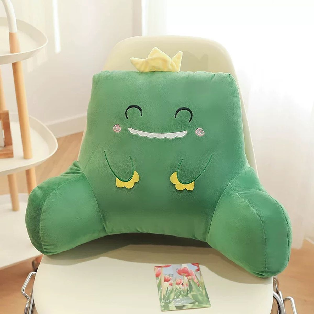 GENERICO - Cojín infantil de dinosaurio color verde