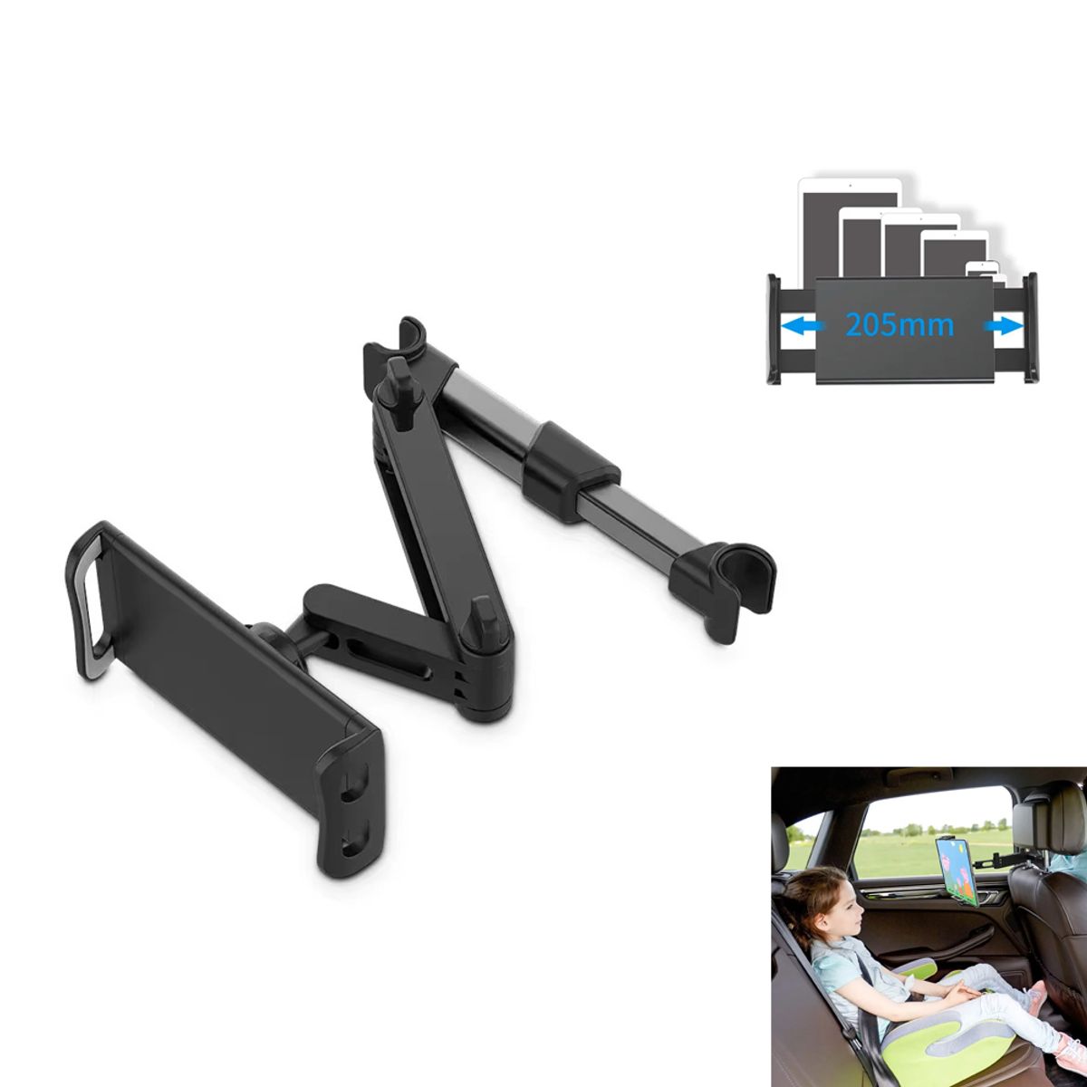 BABYMINE - Soporte para Tablet y Teléfono en Auto  Ideal para Viajes con Niños