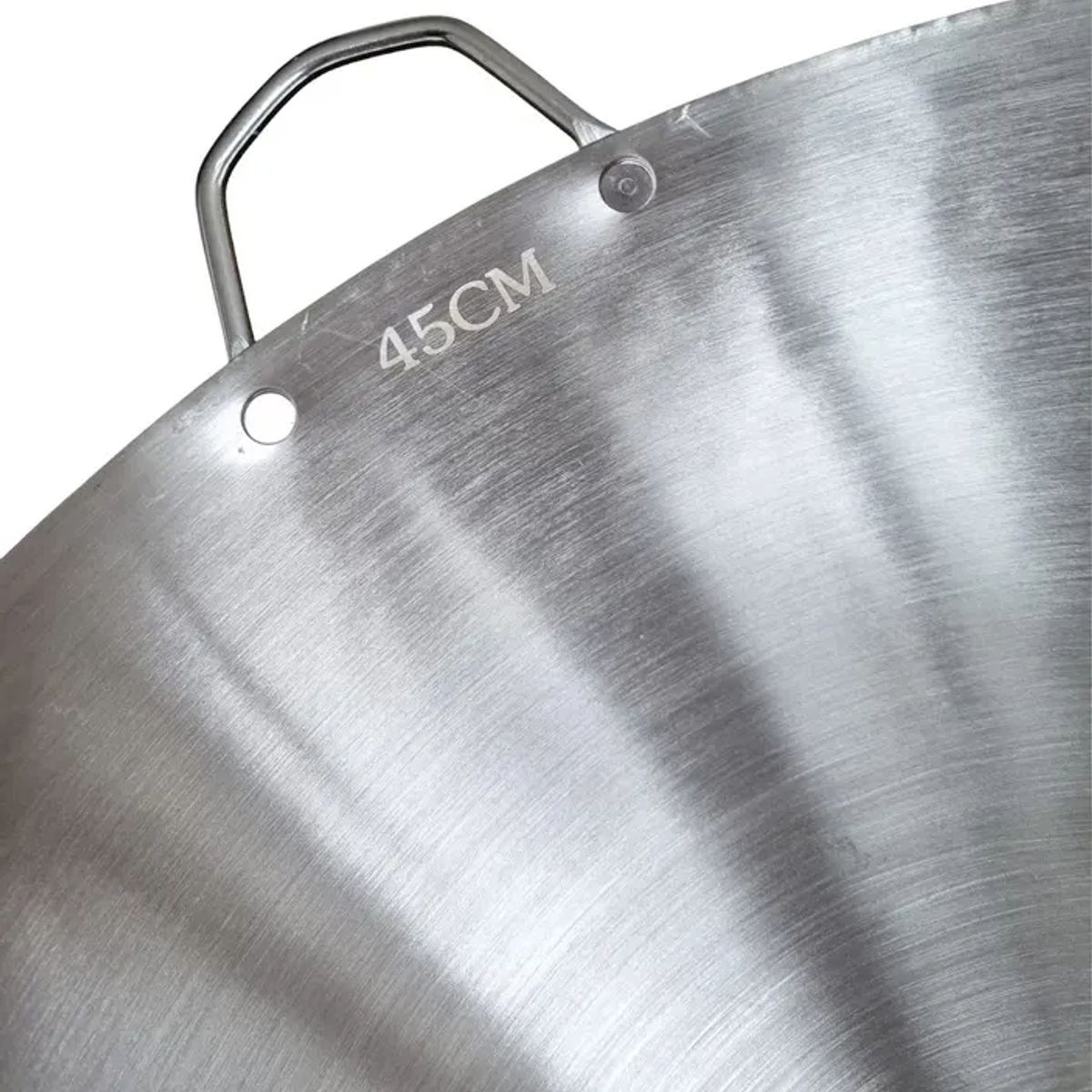 GENERICO - Pack Sarten Wok Chino + Cucharón Chino Para Freir Y Saltear Plateado