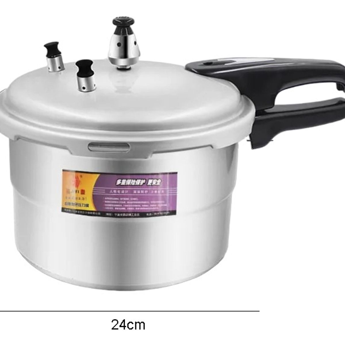 GENERICO - Olla A Presión 24 Cm De 7 Litros Resistente Aluminio Color Gris