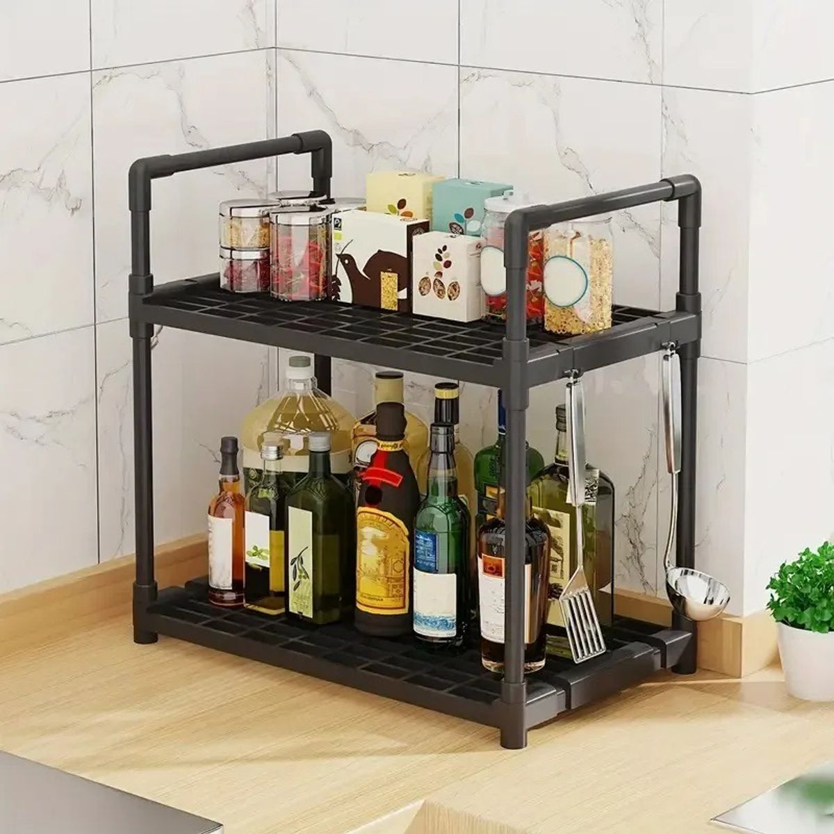 NO LOGO - Estante Organizador Multifuncional De 2 Niveles 49x48x26cm