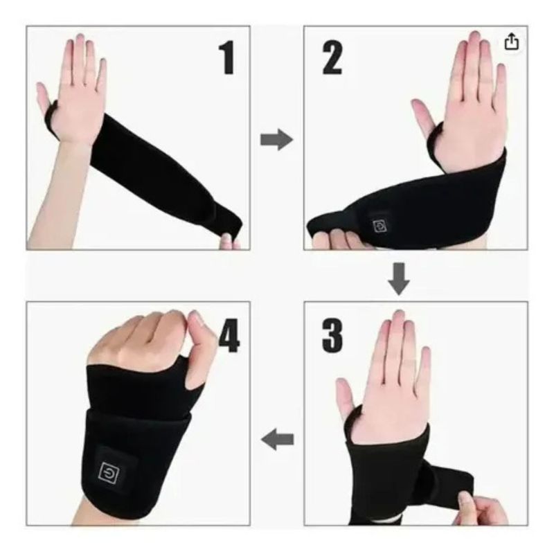 MOVI - Muñequera Eléctrica con Calor Terapéutico 3 Niveles de Temperatura USB