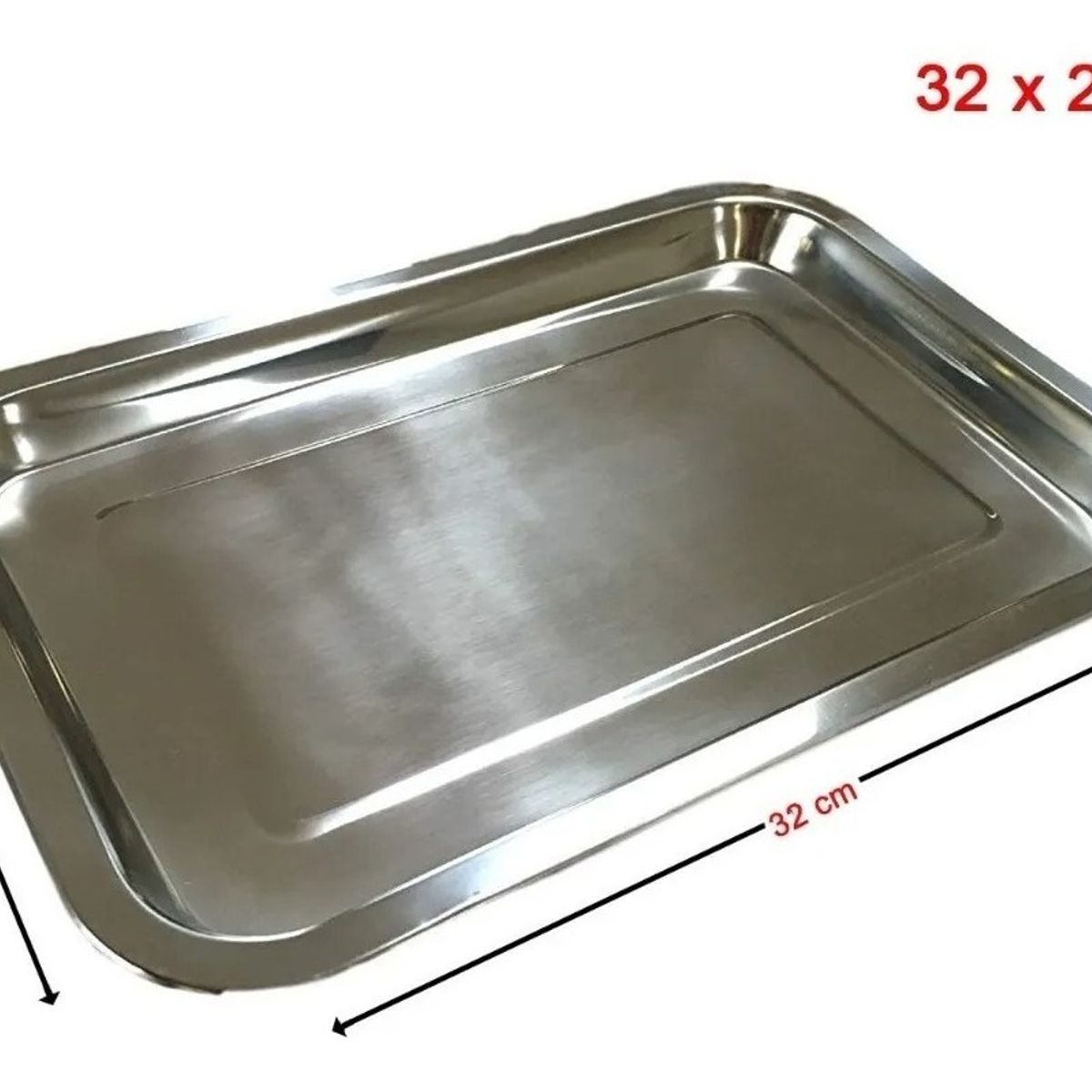 GENERICO - Pack 3 Bandeja Rectangular 32x22 Cm Plateado