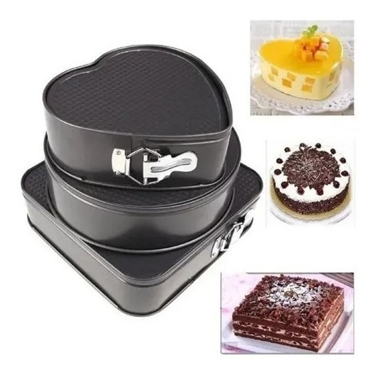 GENERICO - Set 3 Moldes Figuras Antiadherente Torta Repostería