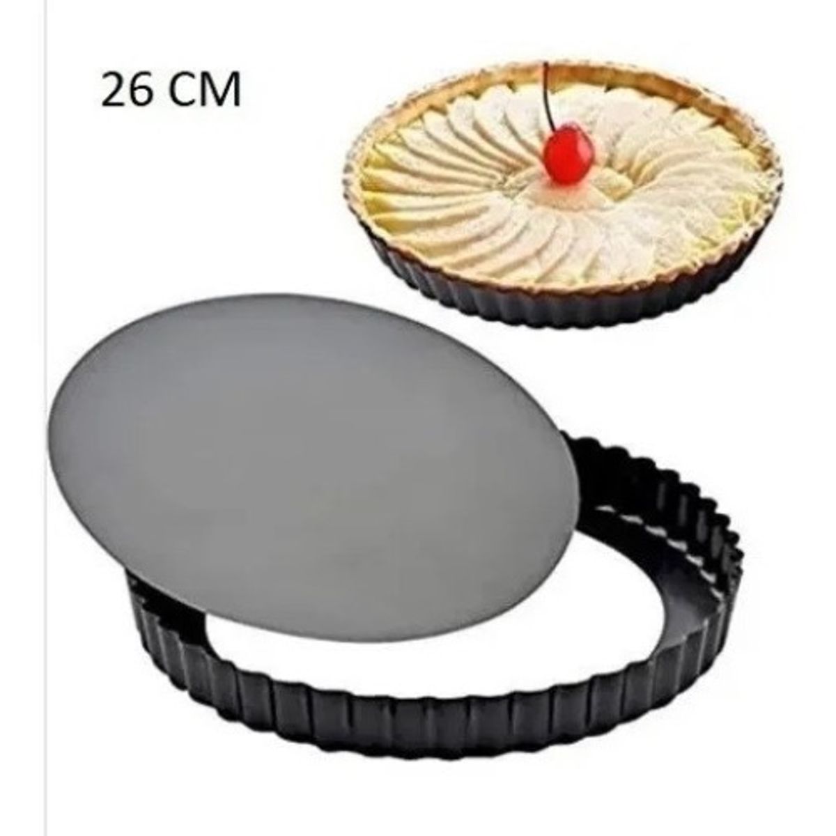 GENERICO - Molde Acero Desmontable 26cms Diámetro Pie Repostería