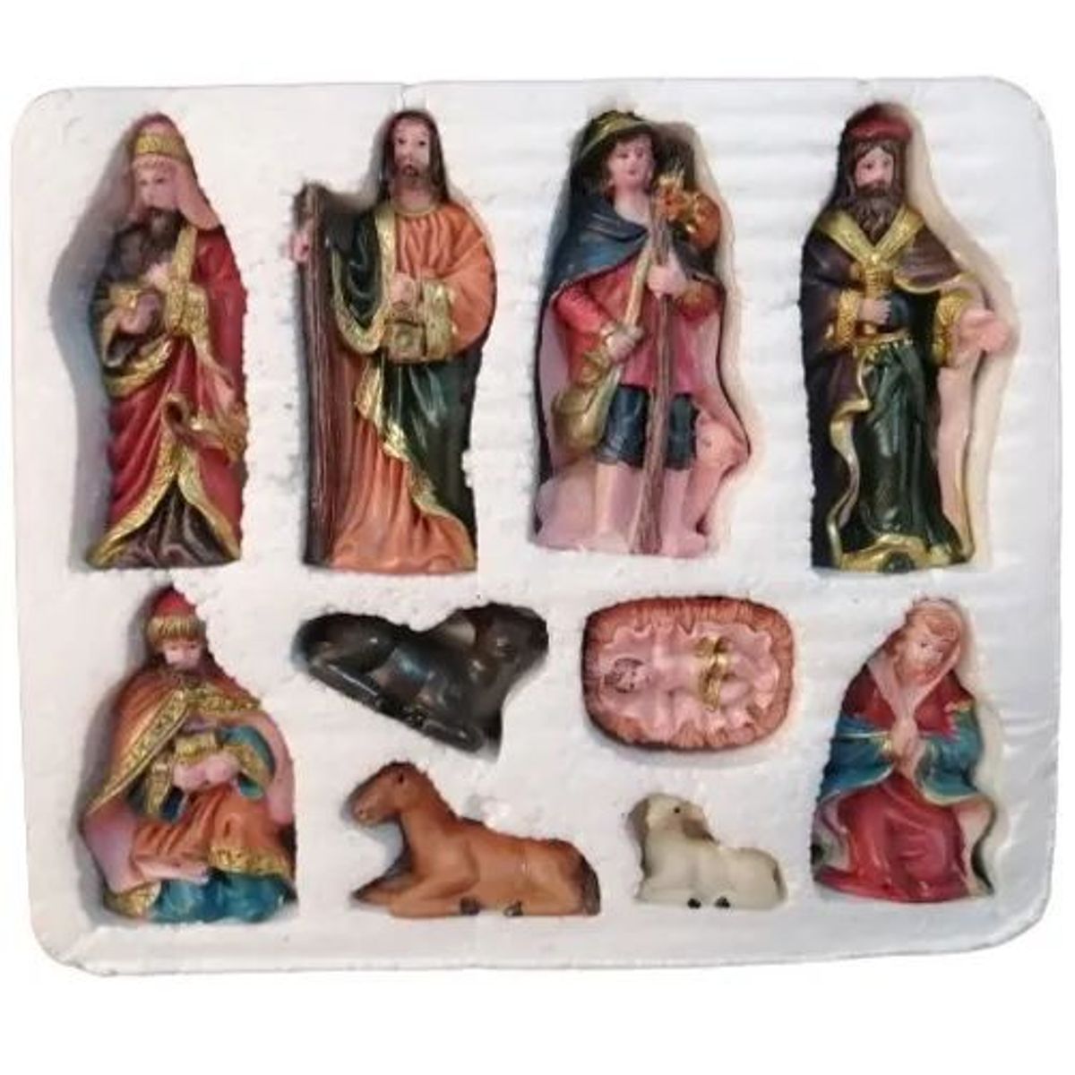 GENERICO - Pesebre Figuras De Resina 10 Figuras Navidad