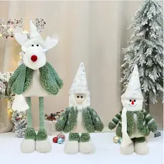 GENERICO - Set 3 Muñecos Patas Largas Navidad verde
