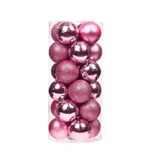 GENERICO - 20 Esferas De Navidad Adornos Colgantes Rosada