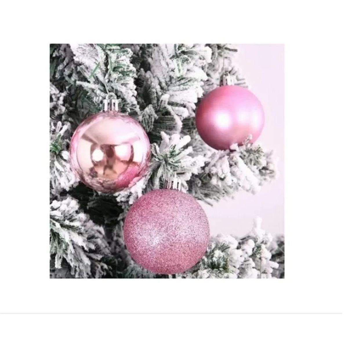GENERICO - 20 Esferas De Navidad Adornos Colgantes Rosada