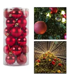 GENERICO - 20 Esferas De Navidad Adornos Colgantes Rojas