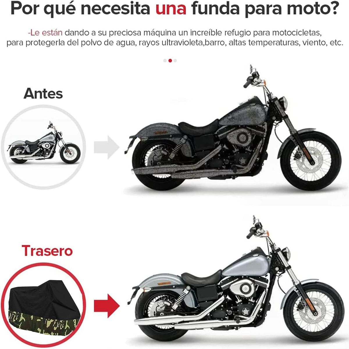 WELDMON - Carpa Oxford impermeable  Cubre Moto Bicicleta-2XL