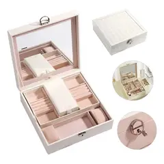 EVERSO - Organizador Joyas Estuche Joyero Portátil Viaje Exhibidor Negro