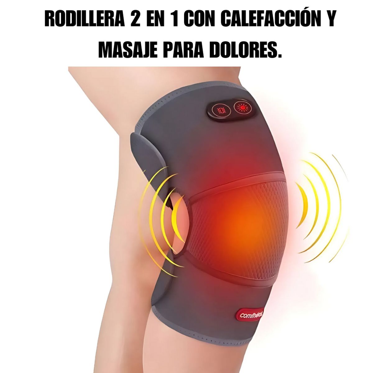 MOVI - RODILLERA 2 EN 1 CON CALEFACCIÓN Y MASAJE PARA DOLORES.