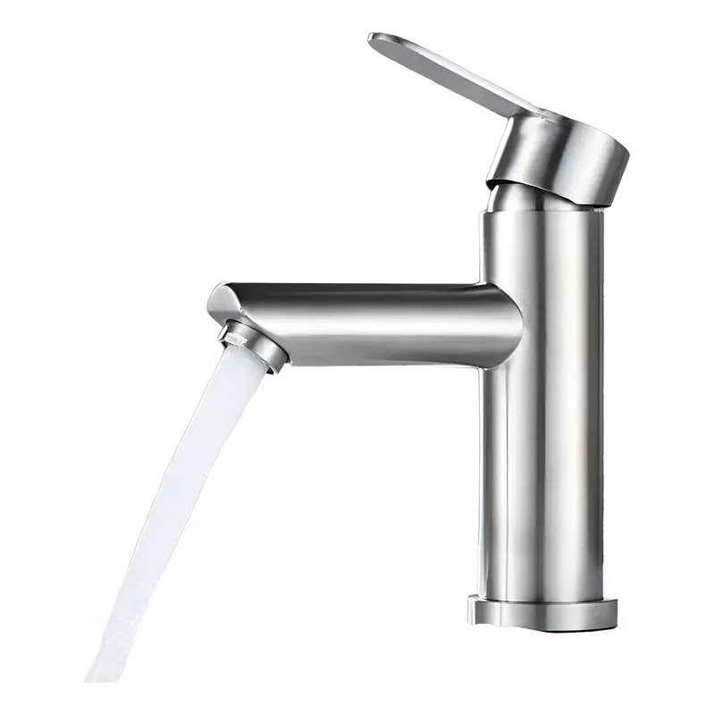 KUANGYE - Llave Monomando Lavatorio Lavamanos Modern Plateado Cepillado