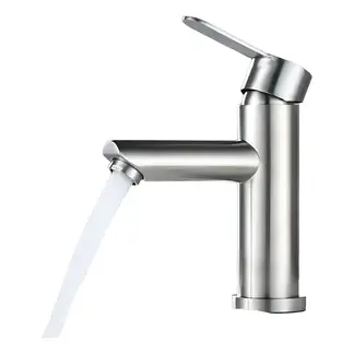 KUANGYE - Llave Monomando Lavatorio Lavamanos Modern Plateado Cepillado