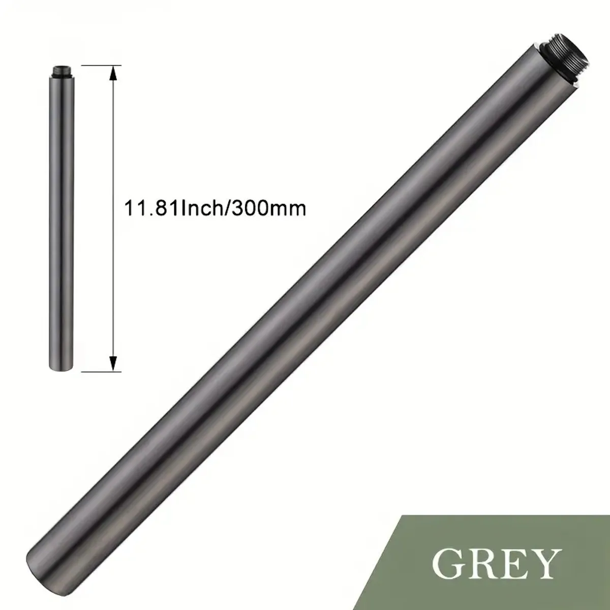 KUANGYE - Tubo Extensión 30cm Para Columna Ducha Gun Gray