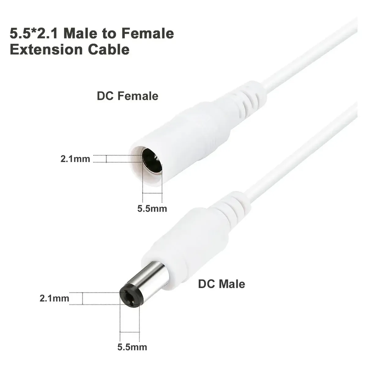KUANGYE - Cable Cámara Seguridad Extensor Universal 5 Metros 12v