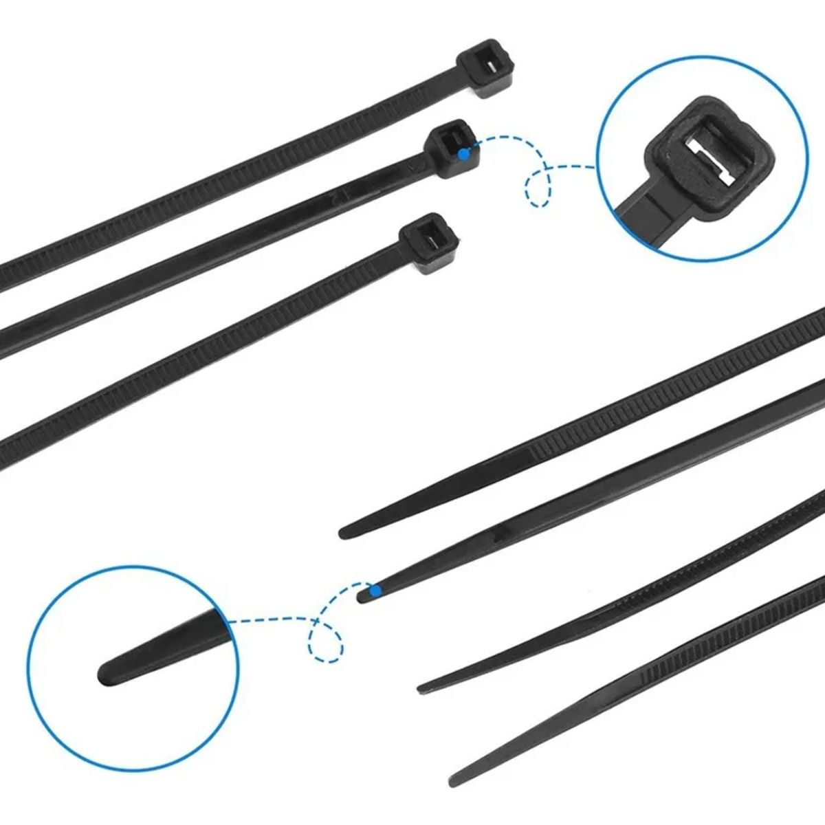 GENERICO - Brida Amarra Abrazadera Plástica 9.0 X 650 Pack 5 Unds