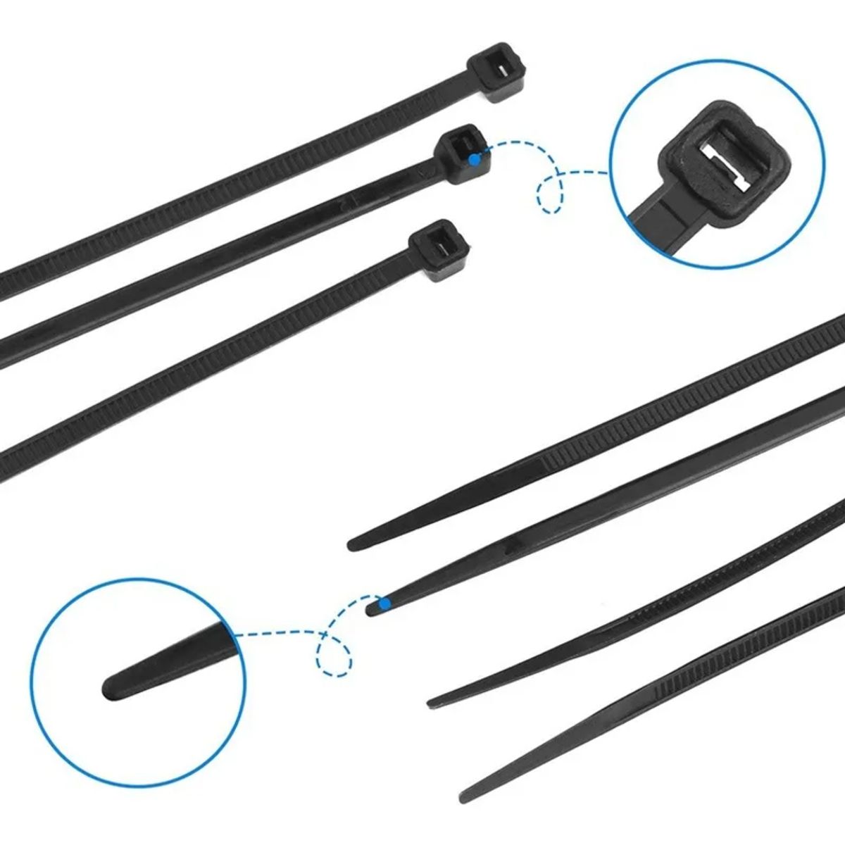 GENERICO - Brida Amarra Abrazadera Plástica 9.0 X 650 Pack 5 Unds