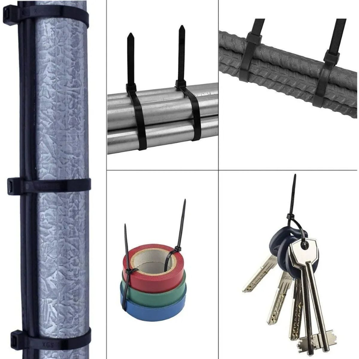 GENERICO - Brida Amarra Abrazadera Plástica 9.0 X 650 Pack 5 Unds