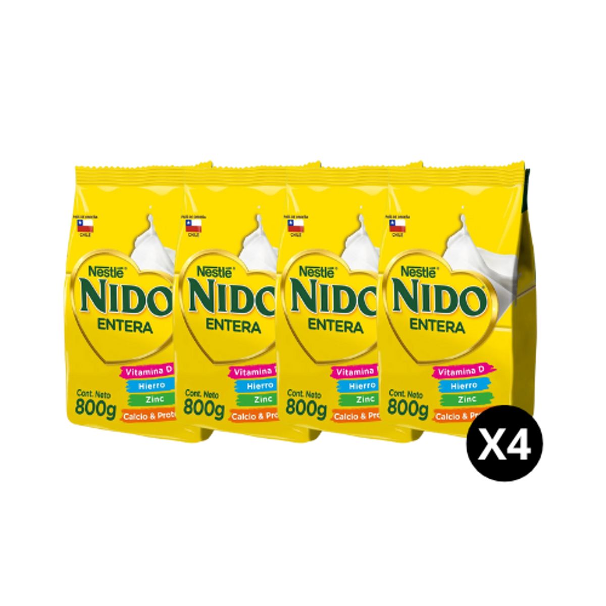 NESTLE - 4x Leche en Polvo NIDO® Entera 800g
