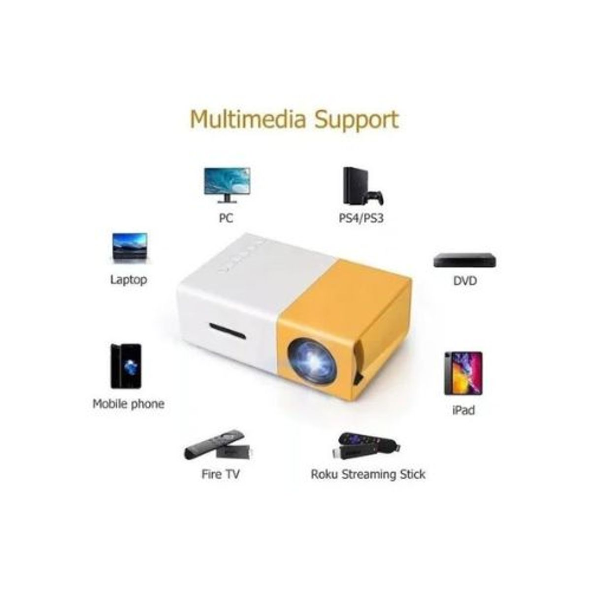 GENERICO - Proyector HD Portátil con Control Remoto + Imagen Nítida para Cine en Casa