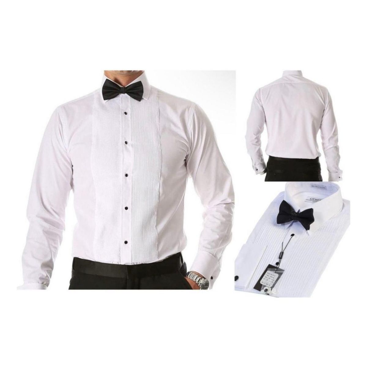 XPRESS RECHARGE - Camisa plisada blanca para ocasiones especiales
