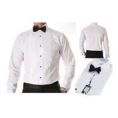 XPRESS RECHARGE - Camisa plisada blanca para ocasiones especiales