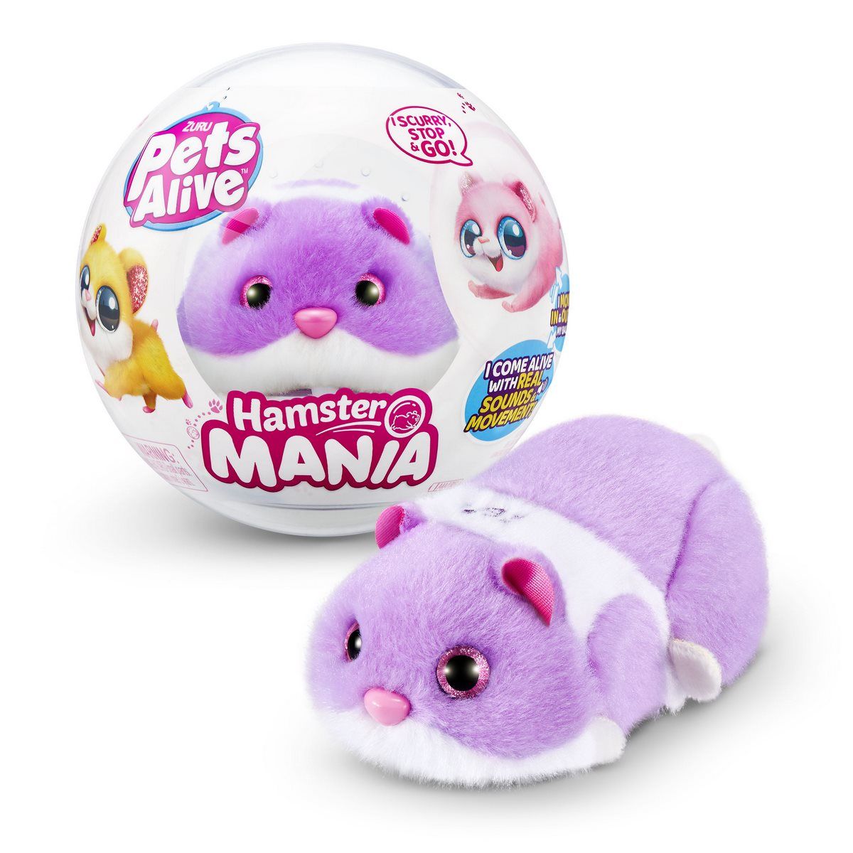 ANSALDO - Hamster Caminador En Bola Pets Alive Zuru - Morado