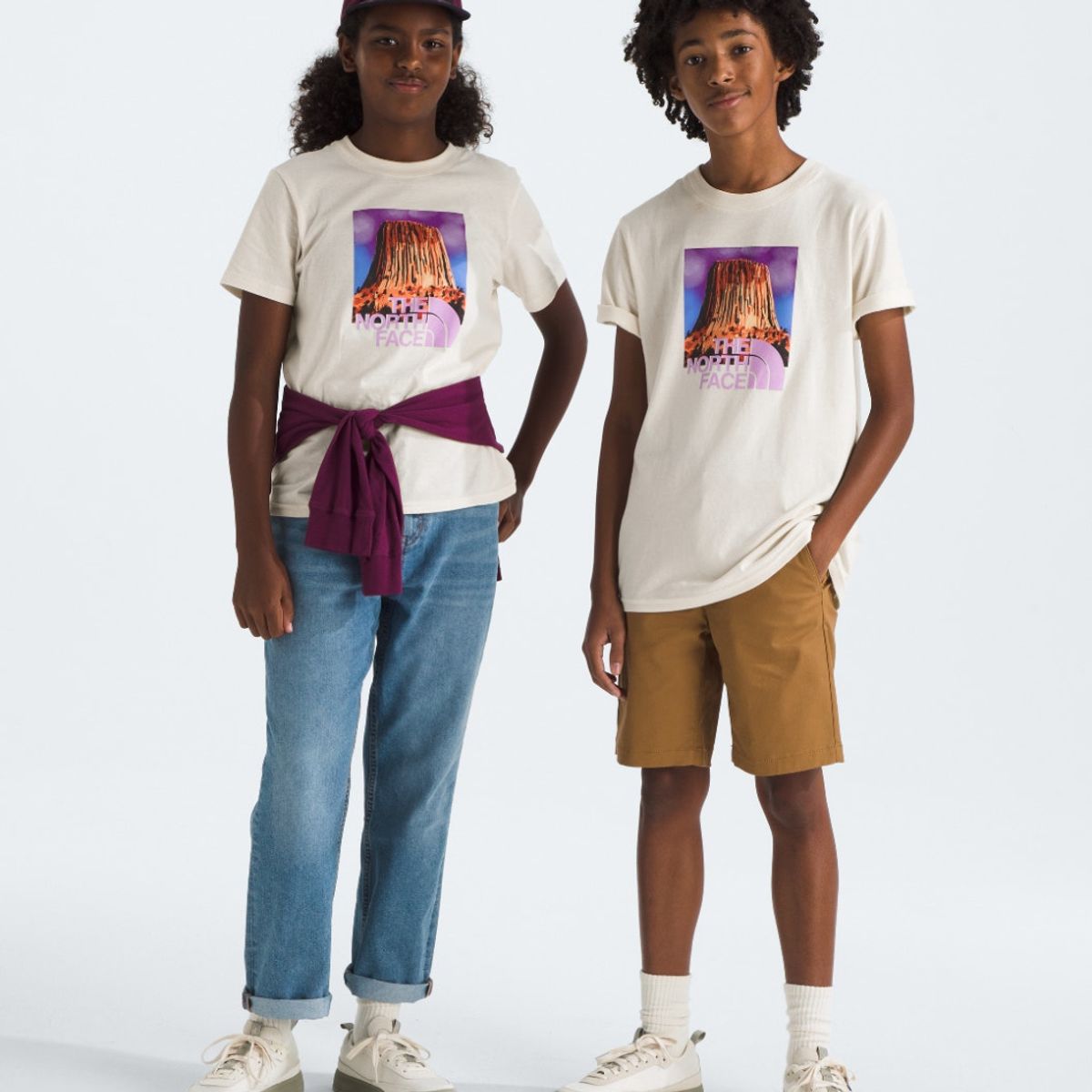 THE NORTH FACE - Polera Landscapes S/S Niños Blanco Invierno