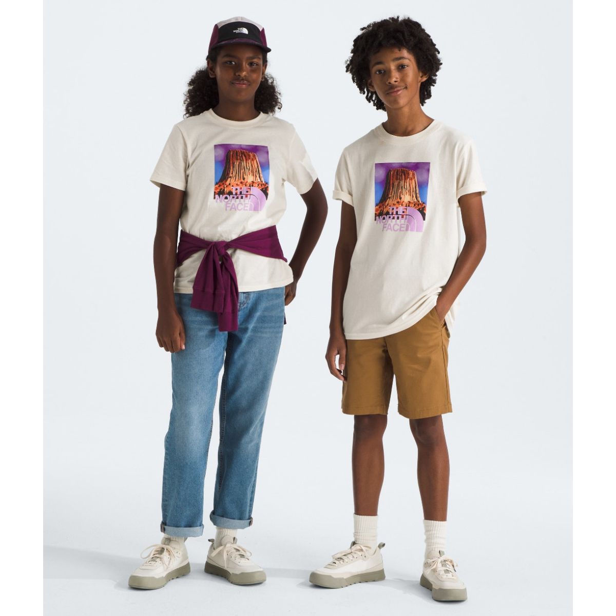 THE NORTH FACE - Polera Landscapes S/S Niños Blanco Invierno