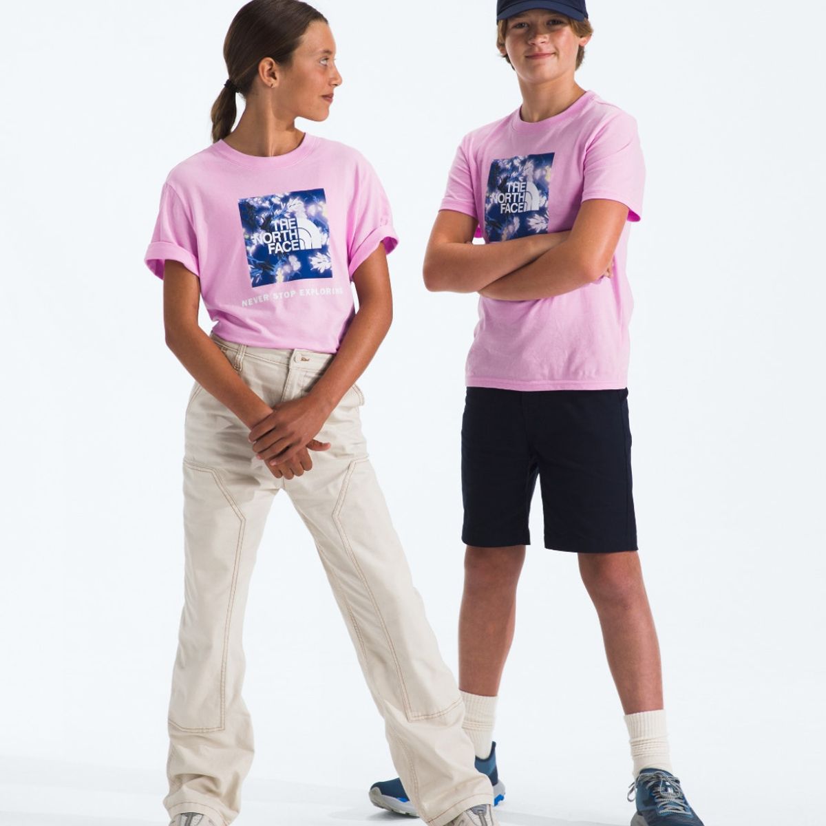 THE NORTH FACE - Polera Box Nse S/S Niños Rosado