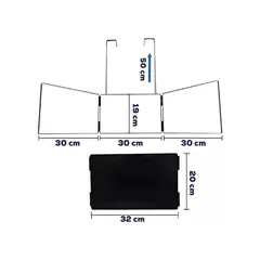 GENERICO - Espejo De 3 Vías Corte De Pelo Triple De 360° Con Ganchos