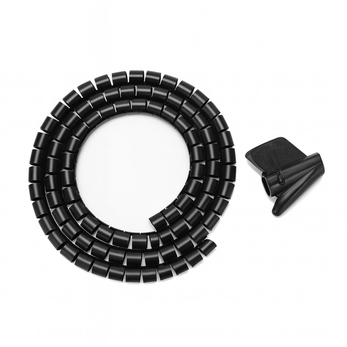 GENERICO - Organizador De Cables En Espiral 2 Metros Negro