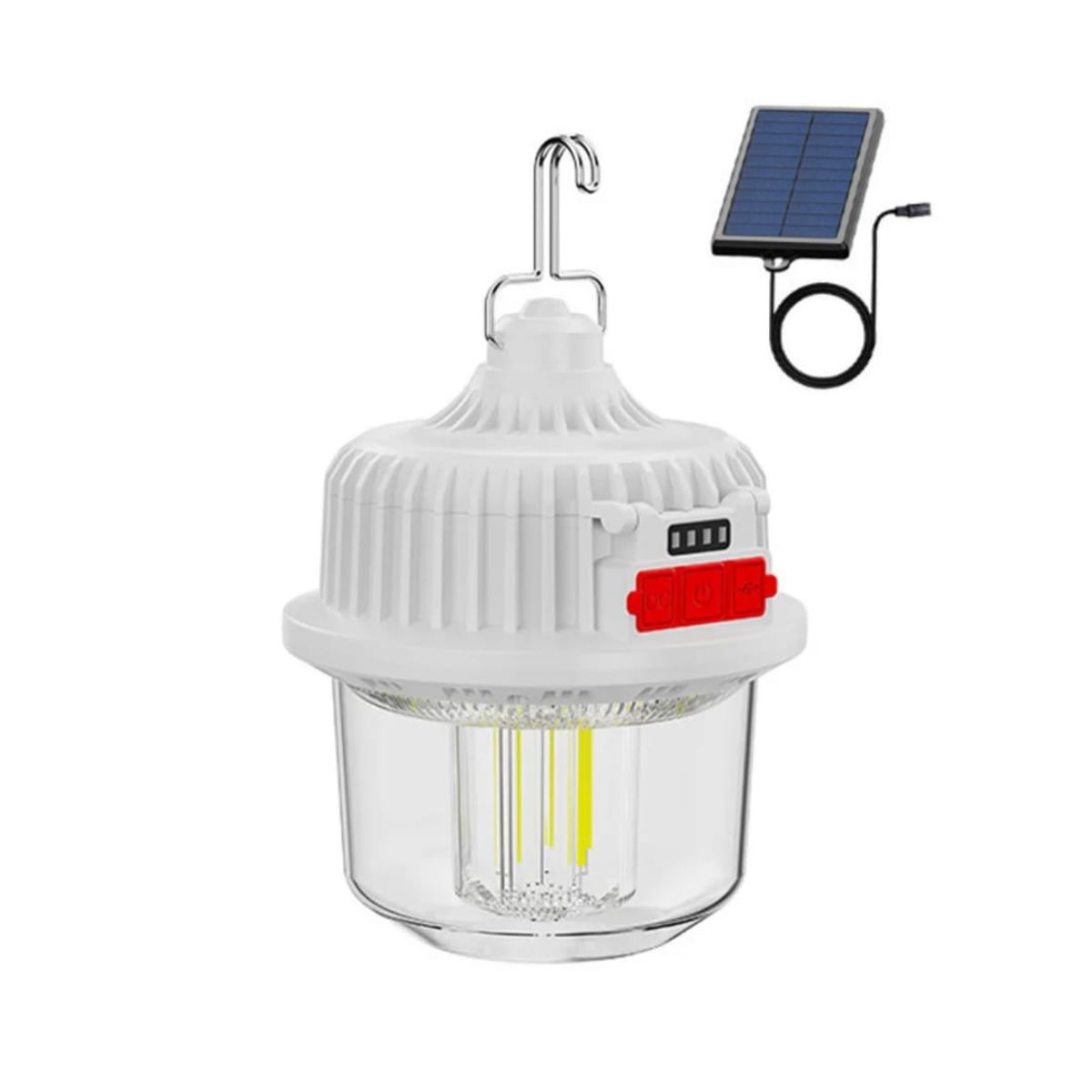 IRM - Lampara Ampolleta Con Panel Solar 100W Filamentos