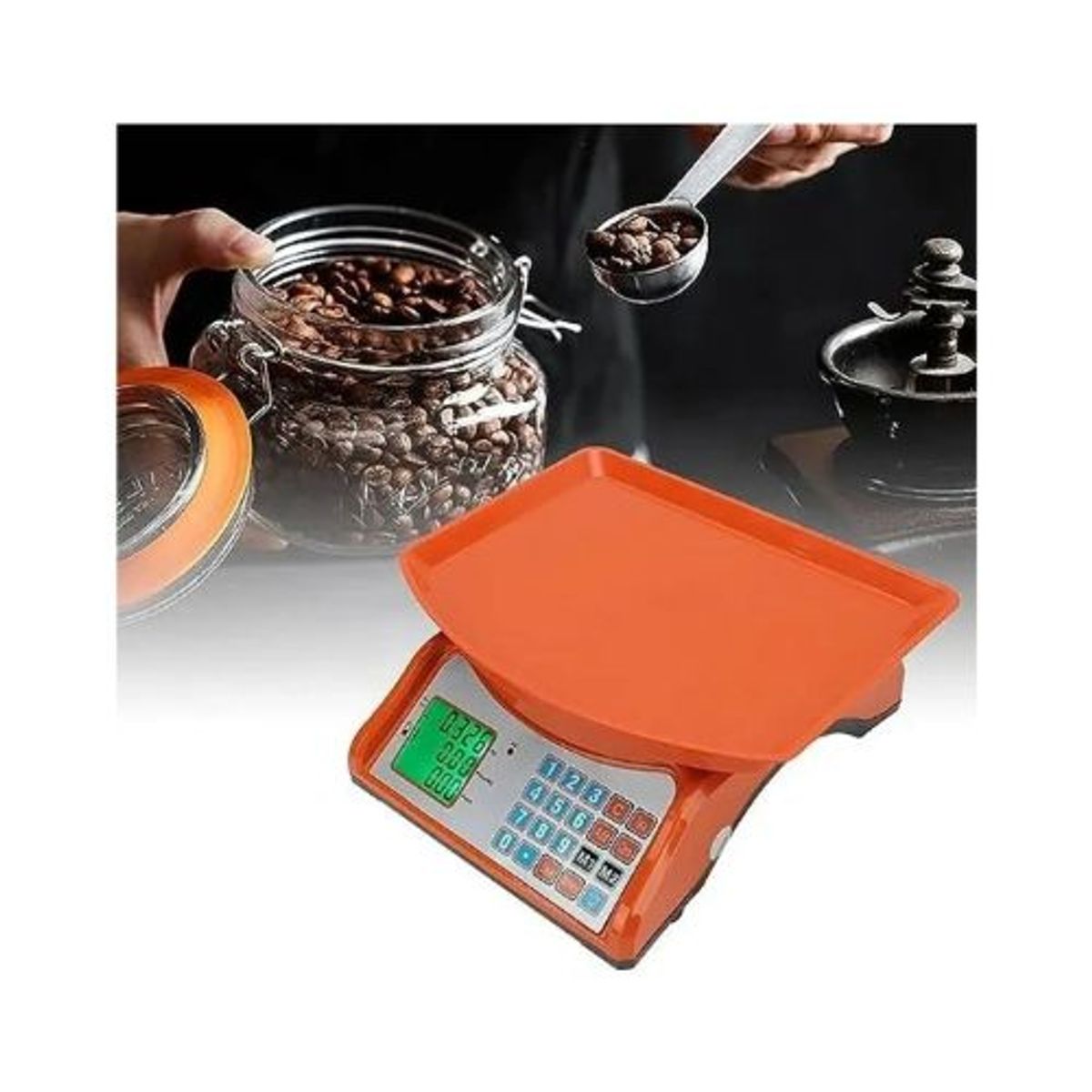 GENERICO - Bascula Pesa Balanza Digital 40kg Recargable Comercial Color Naranja