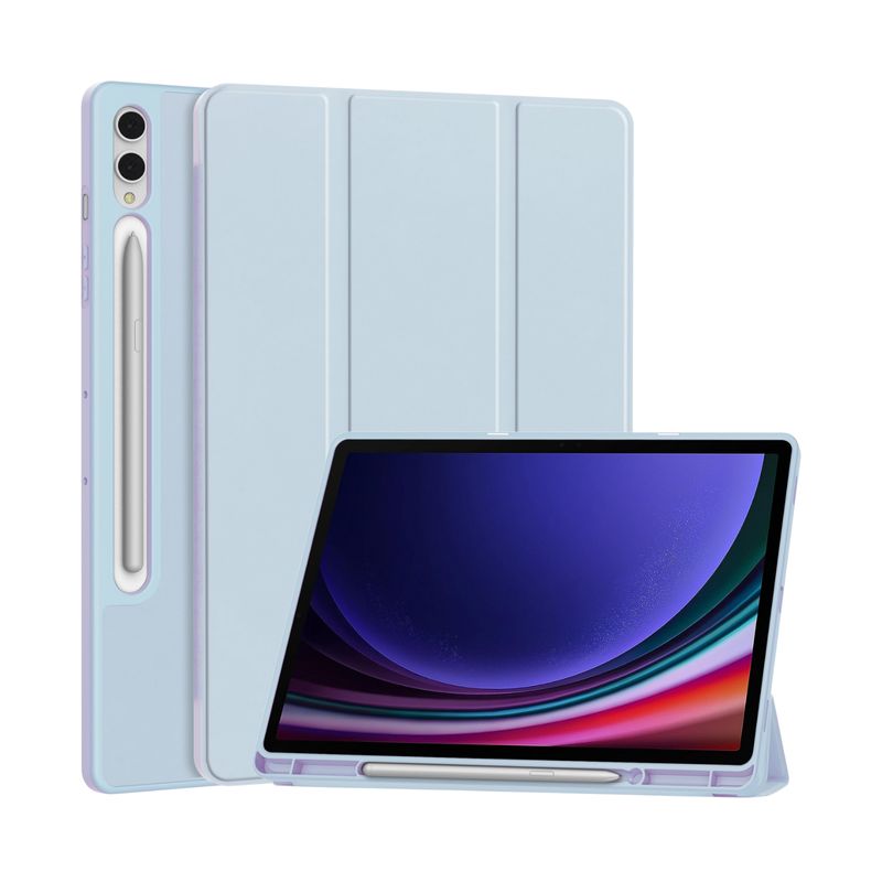 GENERICO - Fundas Con Porta Lapiz Para Galaxy Tab S7-S8-S9-S9Fe-S10Fe Celeste