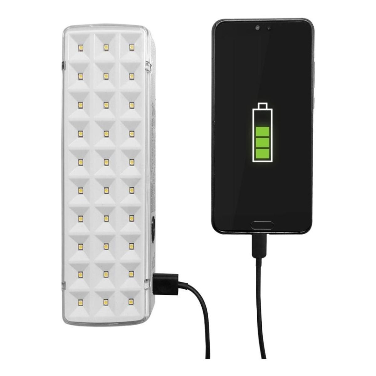 GENERICO - Luminaria Emergencia 30 Led (gs 30) - Negro