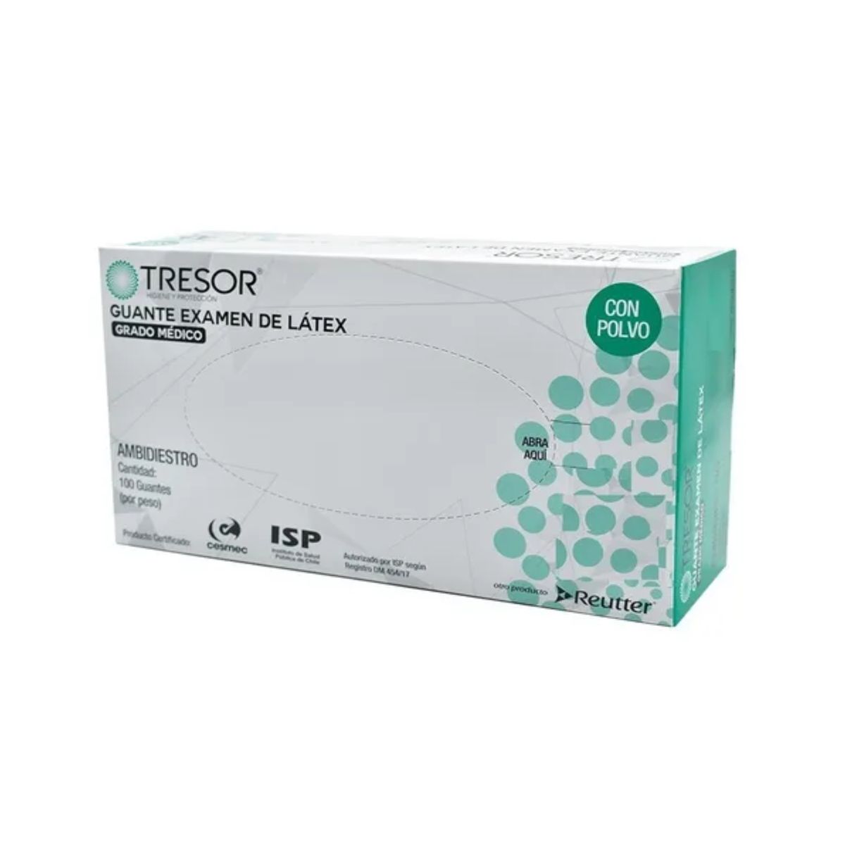 REUTTER - Guante Desechable de Látex Tresor con Polvo Talla L