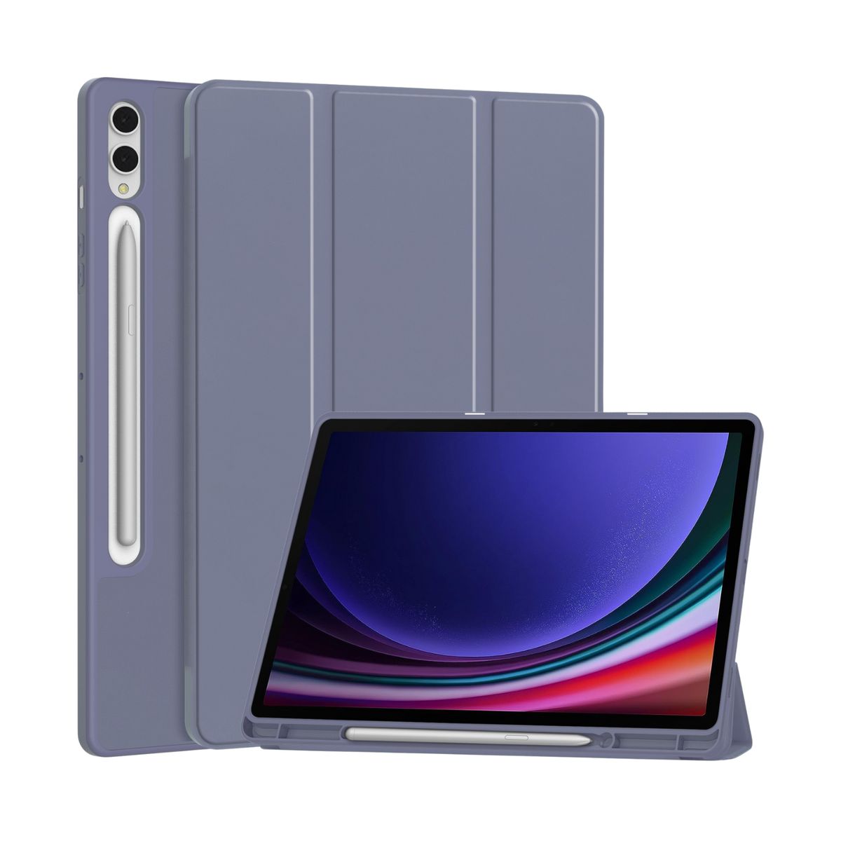 GENERICO - Fundas Con Porta Lápiz Para Galaxy Tab S9+  S9fe+  S10+ Lila