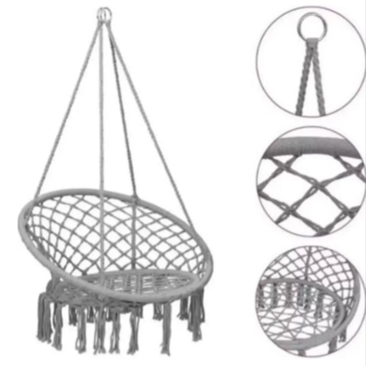 GENERICO - Silla Colgante De Macramé Estilo Hamaca Terraza Columpio