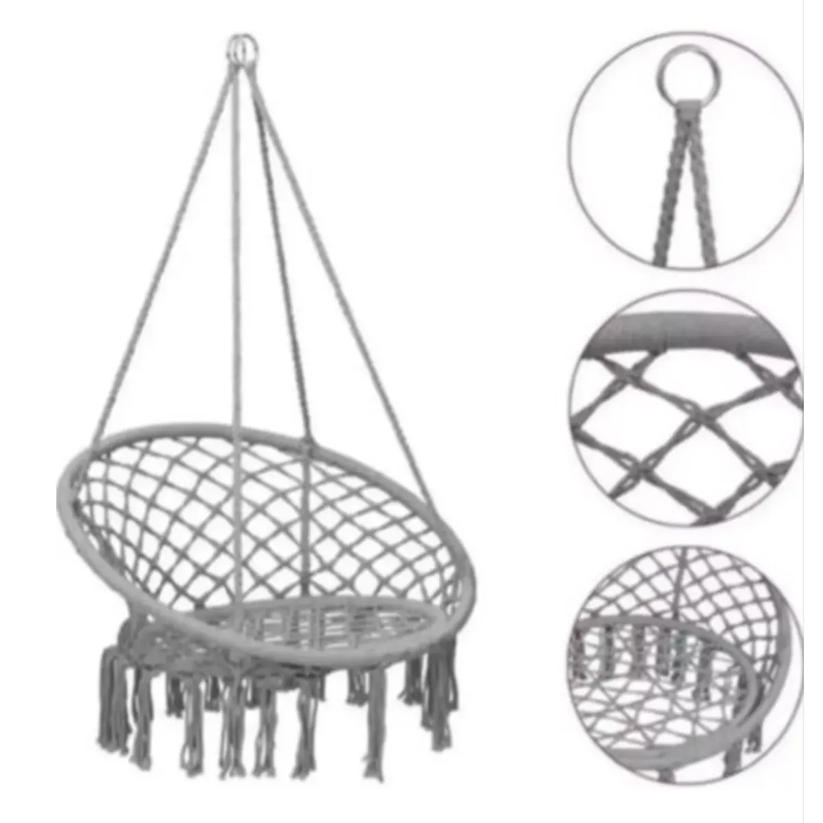 GENERICO - Silla Colgante De Macramé Estilo Hamaca Terraza Columpio