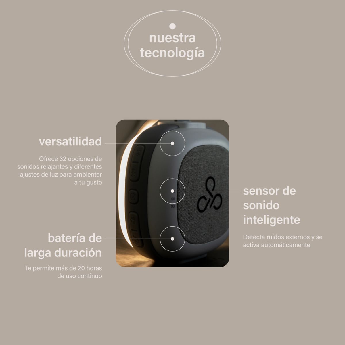 HYPNOS - Máquina Ruido Blanco Pro - Blanco