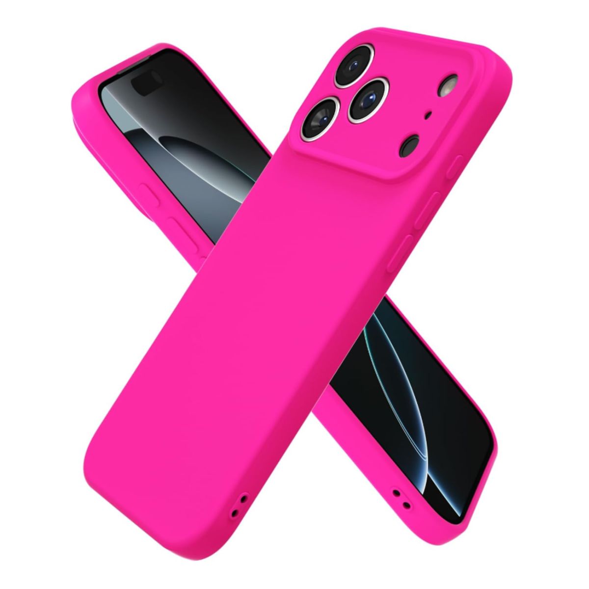 GENERICO - Carcasa Funda Para iPhone 17 Pro Max Silicona Fucsia