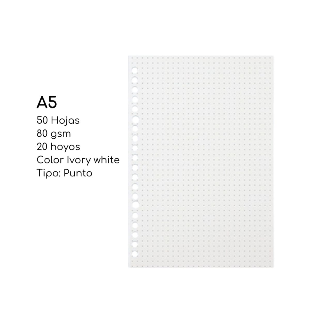 LANGUO - Pack2 Repuesto De Hojas Cuadro Para Libret Anillad A5 Languo