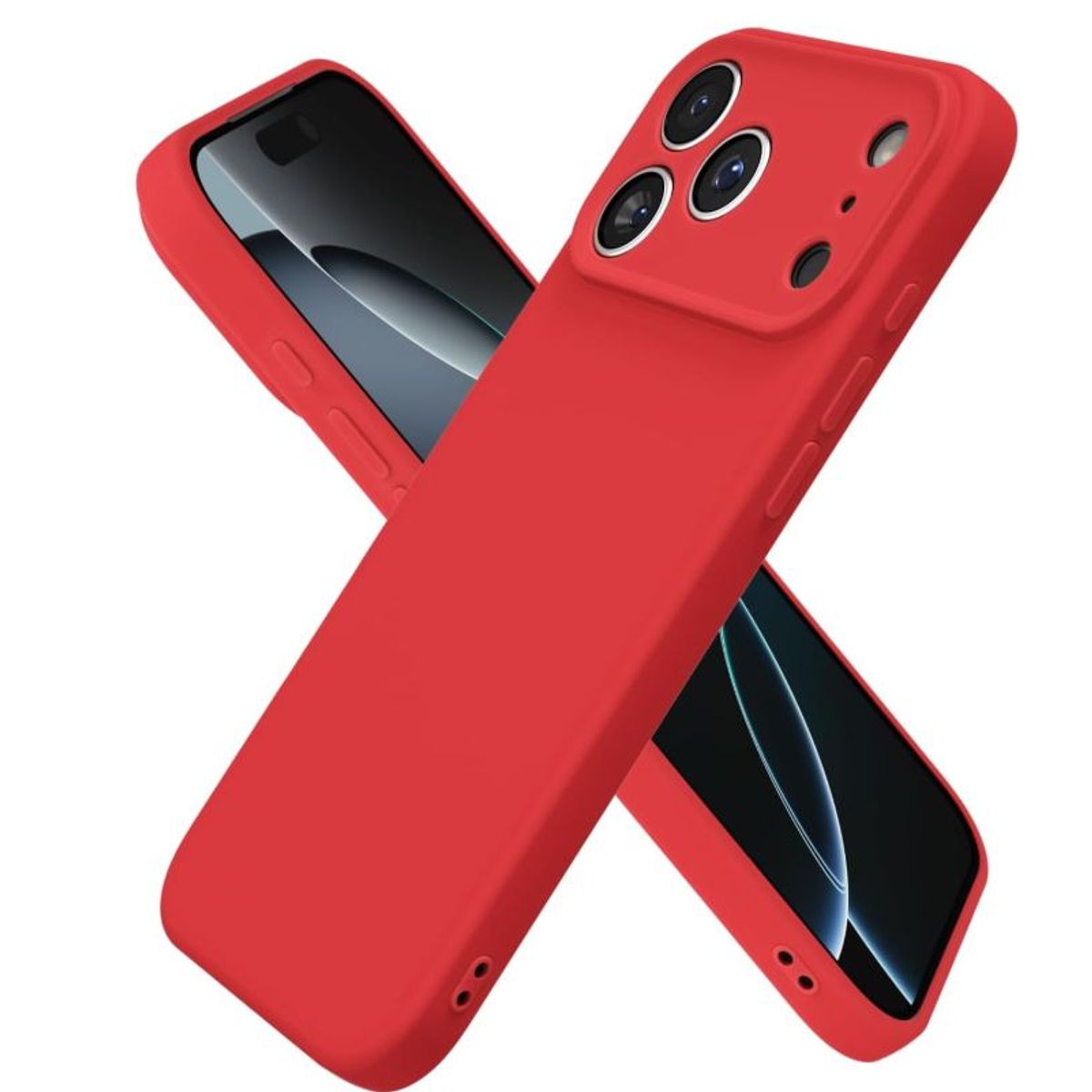 GENERICO - Carcasa Funda Para iPhone 17 Pro Max Silicona Rojo