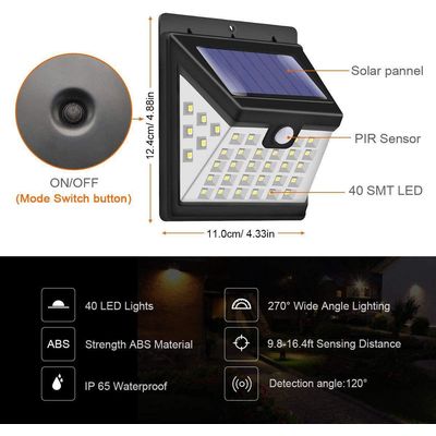 Imagen 2 del producto Aplique Lámpara Solar De Pared Led 45W