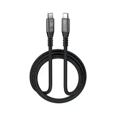 KLIP XTREME - KAC-850-6FT USB4 Gen 2 Cable USB-C 24 Pin, 1,8 m, Negro, 240W, 40Gbps, Carga Rápida, Trenzado