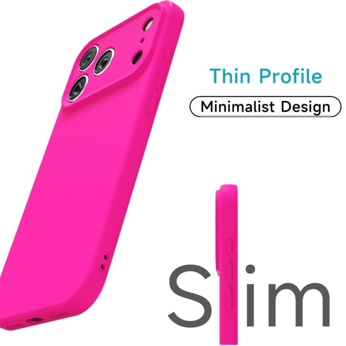 GENERICO - Carcasa Funda Para iPhone 17 Pro Silicona Fucsia